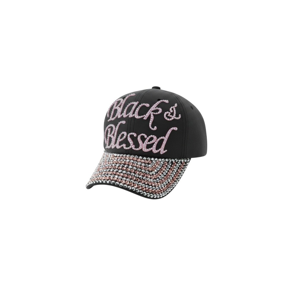 Unbranded Baseball Cap Womens OS Black NWT Rhinestone Black & Blessed Hat